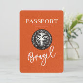 Oranje Brazilië paspoort Bewaar de datum Save The Date (Staand voorkant)