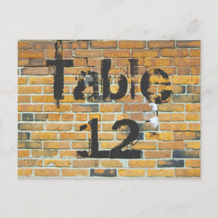 Oranje Brick Graffiti Ontvangingstabel Briefkaart