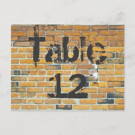 Oranje Brick Graffiti Ontvangingstabel Briefkaart (Voorkant)