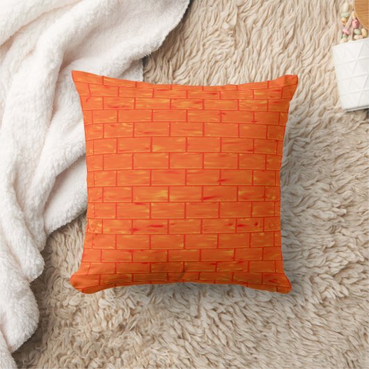 Oranje Brick Pattern Lumbar en Sierkussennen Kussen (Deken)