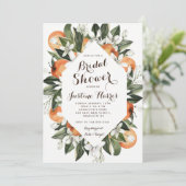 Oranje Bridal Shower Invitation, Southern Bridal   Kaart (Staand voorkant)