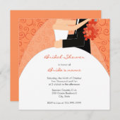 Oranje Bridal Shower-uitnodigingen Kaart (Voorkant / Achterkant)