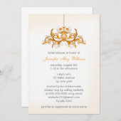 Oranje Bridal Shower-uitnodigingen Kaart (Voorkant / Achterkant)