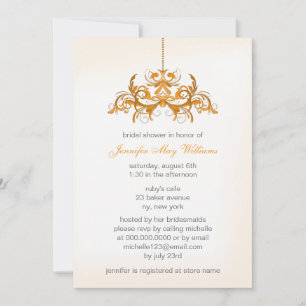 Oranje Bridal Shower-uitnodigingen Kaart