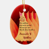 ORANJE Bridesmaid Dank je huwelijk Keramisch Ornament (Achterkant)