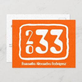 Oranje Briefkaart van de Funky Class Year Afstuder