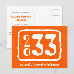 Oranje Briefkaart van de Funky Class Year Afstuder