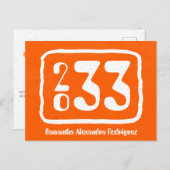 Oranje Briefkaart van de Funky Class Year Afstuder (Voorkant / Achterkant)