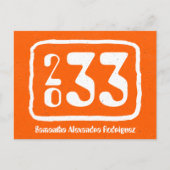 Oranje Briefkaart van de Funky Class Year Afstuder (Voorkant)