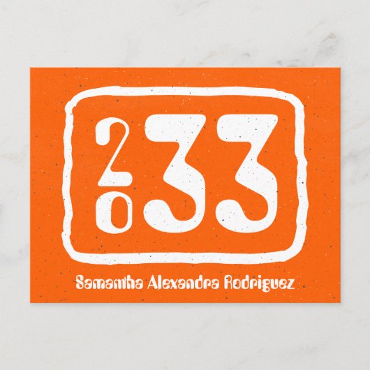 Oranje Briefkaart van de Funky Class Year Afstuder (Voorkant)