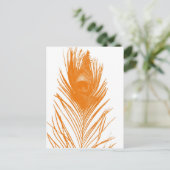 Oranje Briefkaart van de Peacock (Staand voorkant)