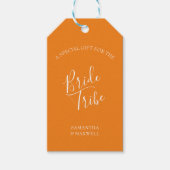 Oranje briefkaart voor voorstel cadeaulabel (Voorkant)