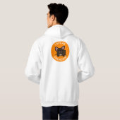 Oranje Brindle I Speak Frenchie Double Sided Hoodie (Achterkant volledig)