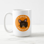 Oranje Brindle I Speak Frenchie Koffiemok (Links)