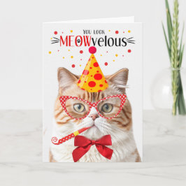 Oranje Britse Korthaar Kat MEOWvelous Verjaardag Kaart