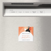 Oranje bruid en bruidegom Save the Date Magnets Magneet (Insitu (Vaatwasser))