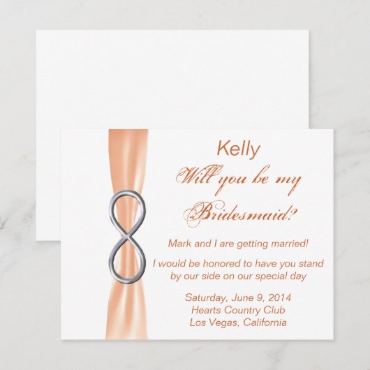 Oranje bruidbruidskruid Kaart (Voorkant / Achterkant)