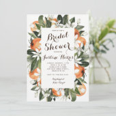 Oranje bruidsdoucheuitnodiging, Southern Bridal Kaart (Staand voorkant)