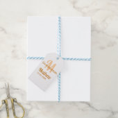 Oranje bruidsjonker naam letter datum mannelijk pa cadeaulabel (Met Touw)