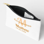 Oranje bruidsjonker naam letter datum mannelijk pa etui (Open)