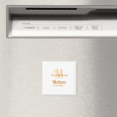 Oranje bruidsjonker naam letter datum mannelijk pa magneet (Insitu (Vaatwasser))
