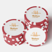 Oranje bruidsjonker naam letter datum mannelijk pa poker chips (Opstapeling)