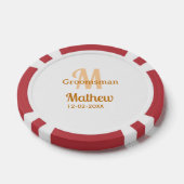 Oranje bruidsjonker naam letter datum mannelijk pa poker chips (Enkel)