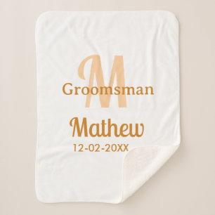 Oranje bruidsjonker naam letter datum mannelijk pa sherpa deken