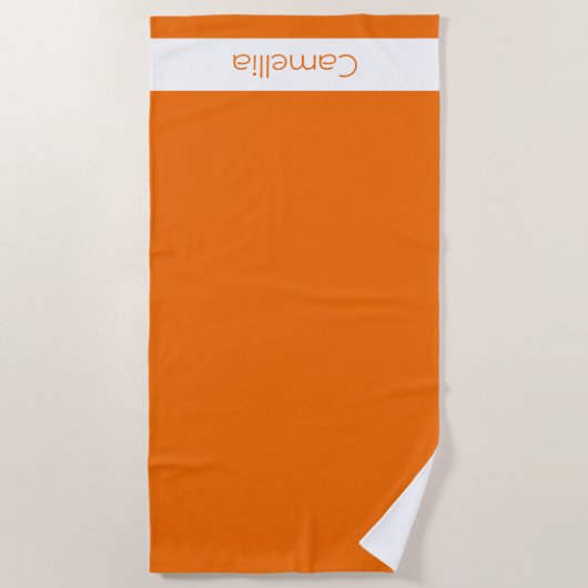 Oranje bruidsmeisjes namen kalligrafie chique eleg strandlaken (Voorkant)