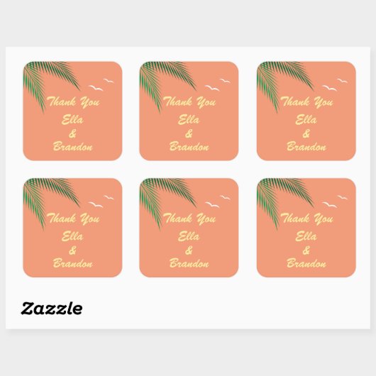 Oranje bruiloft Bedankt Sticker (Vel)