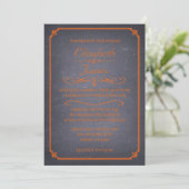Oranje bruiloft met Chalkboard Kaart (Staand voorkant)