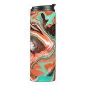 Oranje bruin Abstract kunstlicht moderne thermisch Thermosbeker (Gedraaid links)