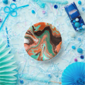 Oranje bruin Abstract kunstschildpad marmer Papieren Kommen (Feest)