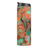 Oranje bruin Abstracte kunst modern Thermosbeker (Geroteerd rechts)