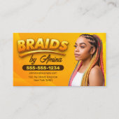 Oranje bruin Afrikaans haar vlechten vlechten salo Visitekaartje (Voorkant)