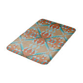 Oranje bruin aqua turquoise blauw Tribal Art Badmat (Gekanteld)