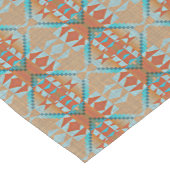 Oranje bruin aqua turquoise blauw Tribal Art Medium Tafelloper (Hoek)