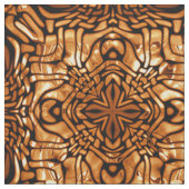 Oranje Bruin Bali Batik Style Paisley Pattern Stof (Close Up)