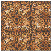 Oranje Bruin Bali Batik Style Paisley Pattern Stof (Close Up)