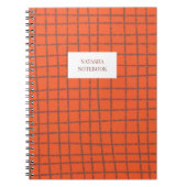 Oranje Bruin Check Patroon Notitieboek Stationery (Voorkant)
