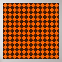 Oranje Bruin Diamant Schachbrett Patroon
