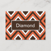 Oranje bruin diamanten geometrisch patroon visitekaartje (Voorkant)