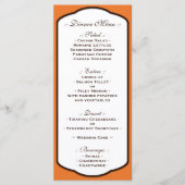 Oranje bruin en witbruiloft menu (Voorkant)