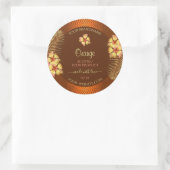 Oranje bruin etiket gele Hawaiiaanse bloemen (Tas)