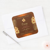 Oranje bruin etiket gele Hawaiiaanse bloemen (Envelop)