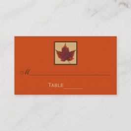 Oranje bruin gestreepte herfstblad plaatskaarten plaatskaartje