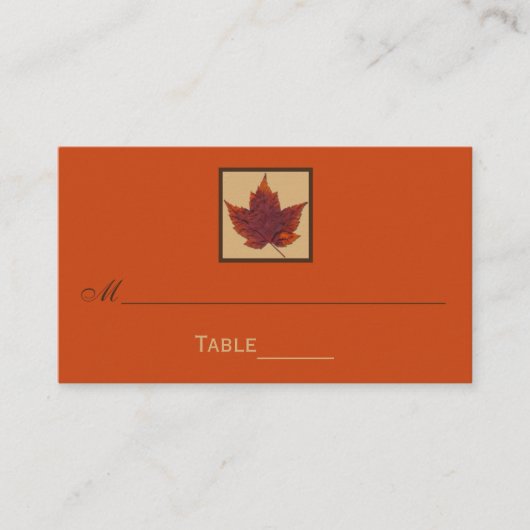 Oranje bruin gestreepte herfstblad plaatskaarten plaatskaartje (Voorkant)