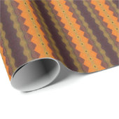 Oranje bruin groen geometrisch kunstontwerp cadeaupapier (Rol Hoek)