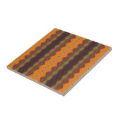 Oranje bruin groen geometrisch kunstontwerp tegeltje (Zijkant)