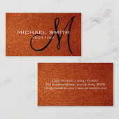 Oranje bruin leder visitekaartje (Voorkant / Achterkant)
